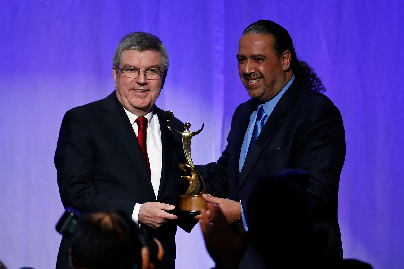 Masters of the Olympic universe: IOC deity Thomas Bach, IOC criminal Sheikh Ahmad. (Photo: Imago)